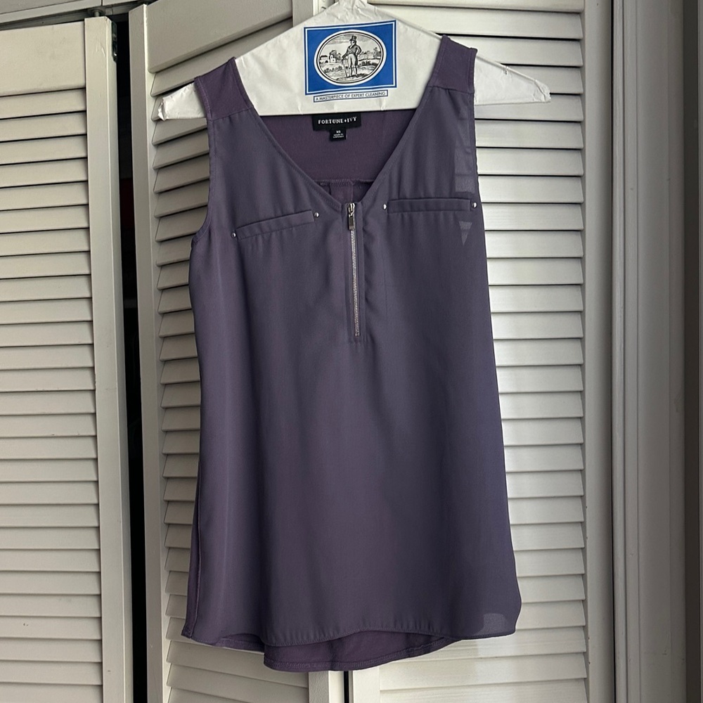 Forever 21 Lavender Zip-Front Sleeveless Camisole